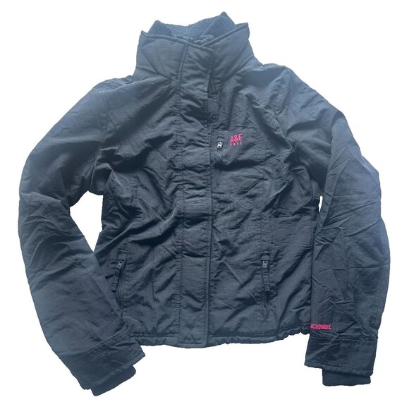 Abercrombie & Fitch Jacket Women Large Navy All Season Weather Warrior Zip Up - Picture 2 of 11
